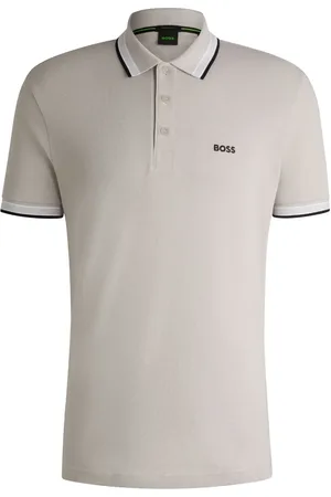 HUGO BOSS Playera tipo polo con rayas en el cuello