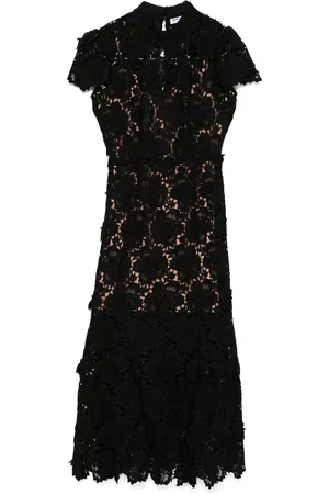 Self-Portrait Vestido midi con encaje floral