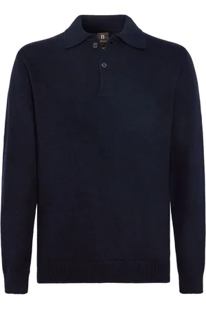 Boggi Milano Suéter de cachemira estilo playera tipo polo