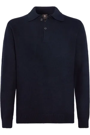 Boggi Milano Suéter de cachemira estilo playera tipo polo