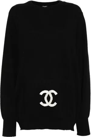 CHANEL Suéter con logo en jacquard 1994