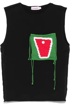 Charles Jeffrey Loverboy Chaleco tejido con bolsillo de parche