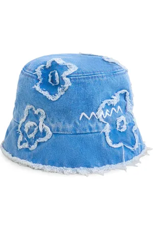 Marni Gorro de pescador de mezclilla con aplique floral