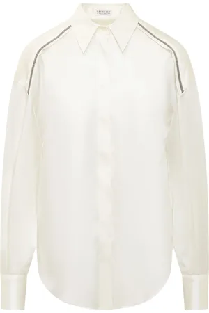 Brunello Cucinelli Camisa con motivo de cadena Monili