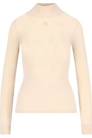 Courrèges Top con cuello vuelto y parche del logo