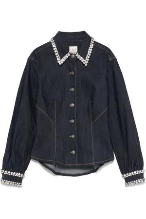 Cinq A Sept Camisa de mezclilla con detalles de cristal