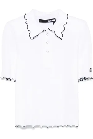 ROTATE Playera tipo polo tejida de canalé