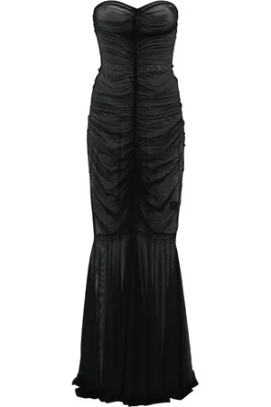 Norma Kamali Vestido de fiesta strapless con cola de pez