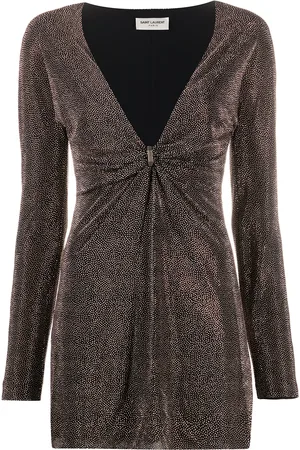 Saint Laurent Vestido corto con apliques