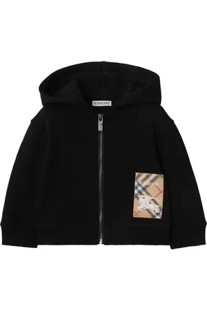 Burberry Hoodie con cierre y parche del logo