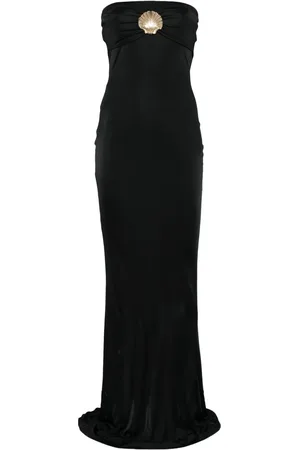 GIUSEPPE DI MORABITO Vestido largo con broche de concha de mar