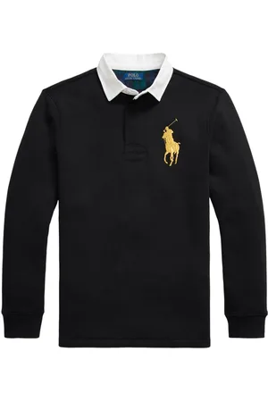 Ralph Lauren Playera tipo polo manga larga con logo bordado