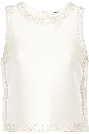 Sandro Top corto con detalles de strass