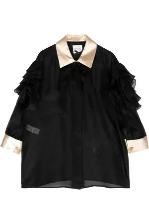 Edward Achour Paris Camisa de seda con volantes