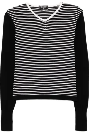 CHANEL Top con motivo de rayas 1990-2000