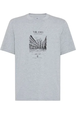 Brunello Cucinelli Playera con estampado gráfico Milano