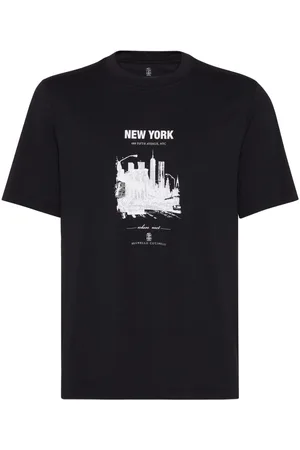 Brunello Cucinelli Playera con estampado New York