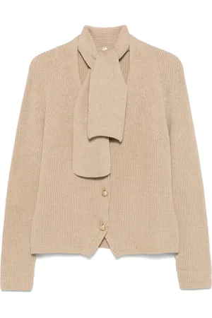 Salvatore Ferragamo Cárdigan con detalle de mascada 1970