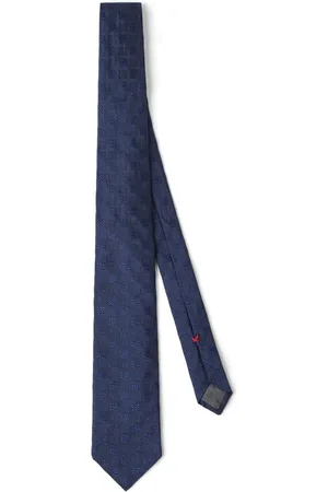 Brunello Cucinelli Corbata de seda con bordado geométrico
