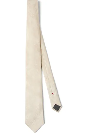 Brunello Cucinelli Corbata de seda con estampado de cachemira