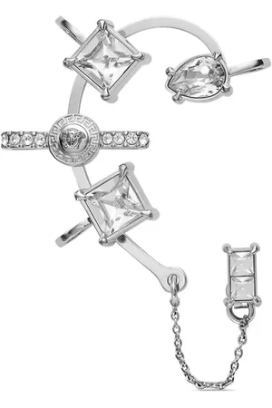 VERSACE Arete ear-cuff Gianni Ribbon con cristales