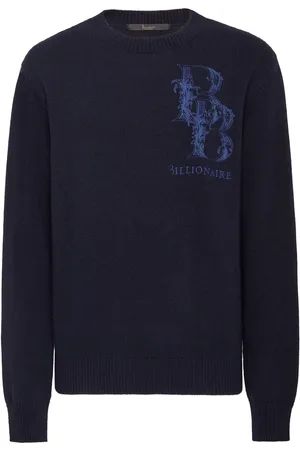 BILLIONAIRE Suéter con cuello redondo y logo bordado