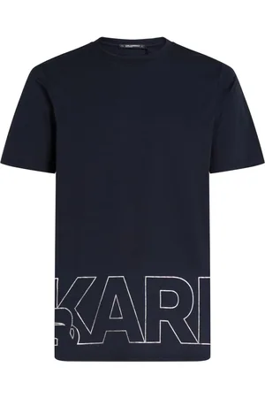 Karl Lagerfeld Playera con logo estampado metalizado