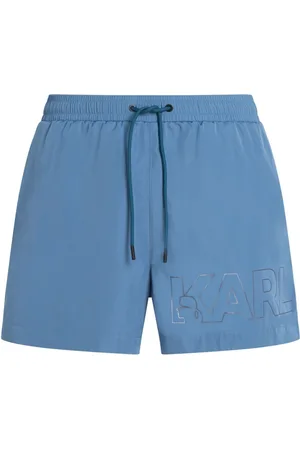 Karl Lagerfeld Shorts de playa con logo estampado metalizado