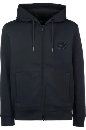 Emporio Armani Hoodie con logo bordado y cierre