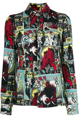Jean Paul Gaultier Camisa con estampado de dibujos 1995