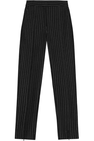 Ganni Pantalones con tiro medio y motivo de rayas