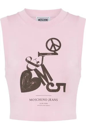 Moschino Top corto con logo estampado