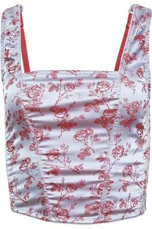 FLEUR DU MAL Top estilo corset con rosas en jacquard