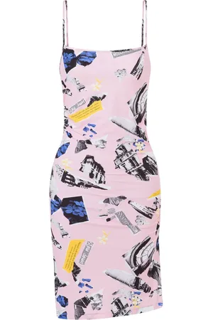 Moschino Vestido corto con estampado de collage