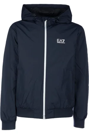 EA7 Hoodie con cierre y logo estampado