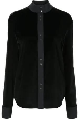 Gloria Coelho Camisa de terciopelo manga larga
