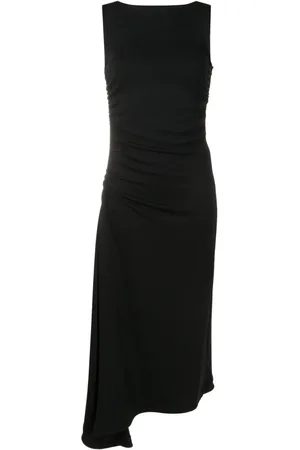 Gloria Coelho Vestido midi asimétrico fruncido