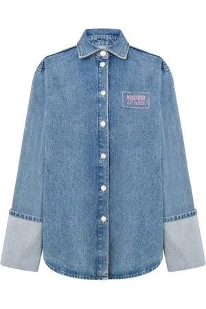 Moschino Camisa de mezclilla con logo estampado