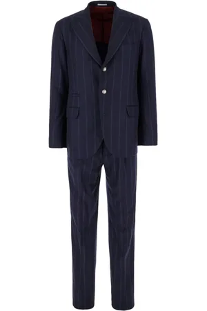 Brunello Cucinelli Traje con motivo de rayas