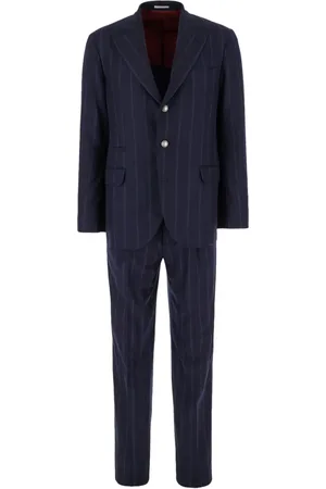 Brunello Cucinelli Traje con motivo de rayas