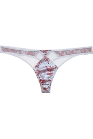 FLEUR DU MAL Tanga con rosas en jacquard