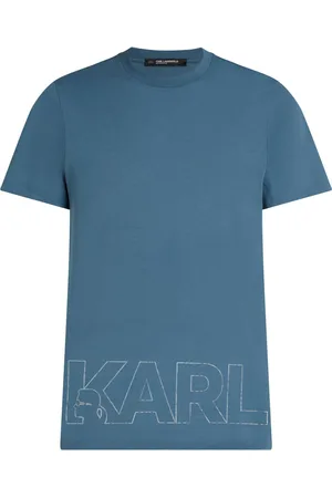Karl Lagerfeld Playera con logo estampado metalizado