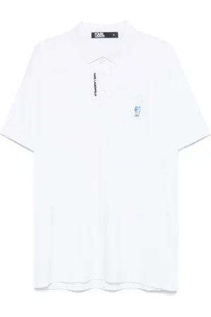 Karl Lagerfeld Playera tipo polo con motivo Ikonik Karl
