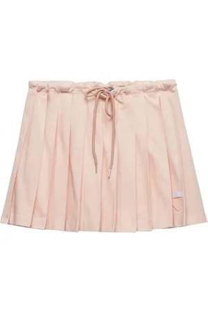Prada Falda corta de piqué con diseño plisado