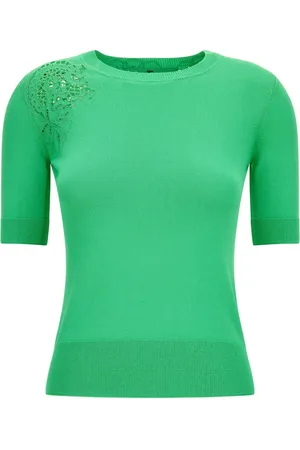 ERMANNO SCERVINO Top de canalé bordado