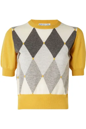 BALLANTYNE Top con motivo de rombos en intarsia