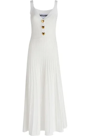 Moschino Vestido plisado con botones de corazón
