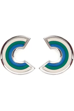 Marni Aretes curvos con motivo de rayas