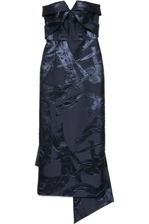 Amsale Vestido strapless en jacquard