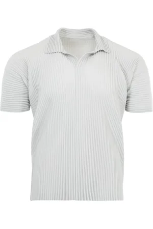 Issey Miyake Playera tipo polo plisado